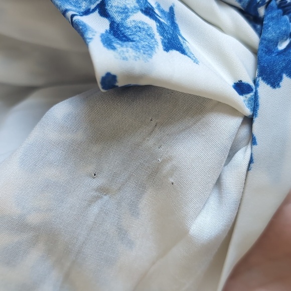 Floral Blue Tie Layered Dress - Picture 6 of 6